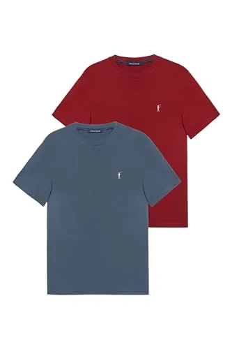 Polo Club Pack 2 Camisetas Hombre 100% Algodón Manga Corta - Verano T-Shirt