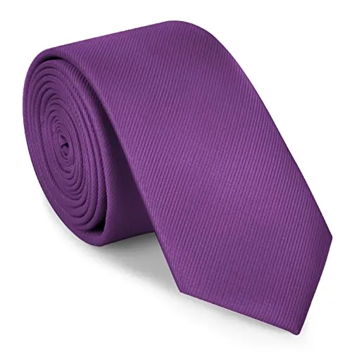 URAQT Corbatas de Hombre, 6cm Corbata de Color Solido Clásico, Violeta | Mens Tie Classica, 1200 Agujas Tejido Fino a Mano, Accesorios Ropa para Business Fiesta Oficina Boda, Regalo Ideal de Hombre