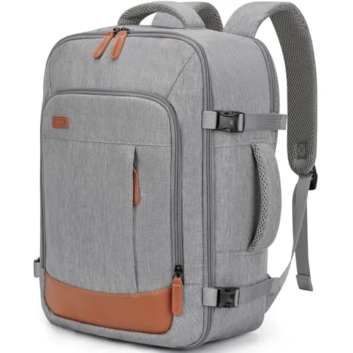 ZOMFELT Mochila 40x30x20 Ryanair, 24L Mochila Viaje Hombres Mujeres, Mochila Viaje Cabina Impermeable Easyjet Wizz Air Vueling, Maleta Cabina Apta para Portátiles de 15,6 Pulgadas, Gris