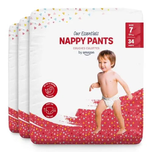 by Amazon Pañales braguita - Talla 7 (17+ kg) - 102 unidades (3 paquetes de 34)