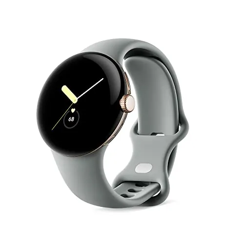 Google Google Pixel GA04123-TW GA04123-TW - Reloj con Monitor de frecuencia cardíaca, Caja de Acero Inoxidable, Color Dorado champán, Correa Activa (WiFi)