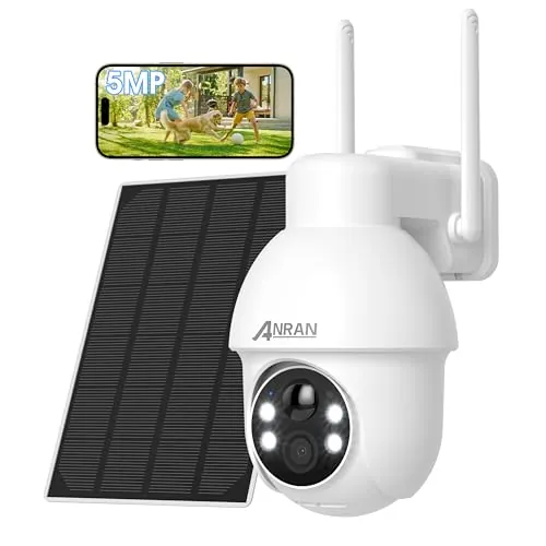 ANRAN 5MP Cámara Vigilancia WiFi Exterior Solar con Batería