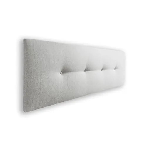 Silcar Home - Cabecero de Cama 150 Tejido Blanco Silvi - Tapizado, Estructura Madera, Hilera Botones Estilo Moderno - Fácil Instalación, Acolchado Confort - 150 cm, Tela Blanco