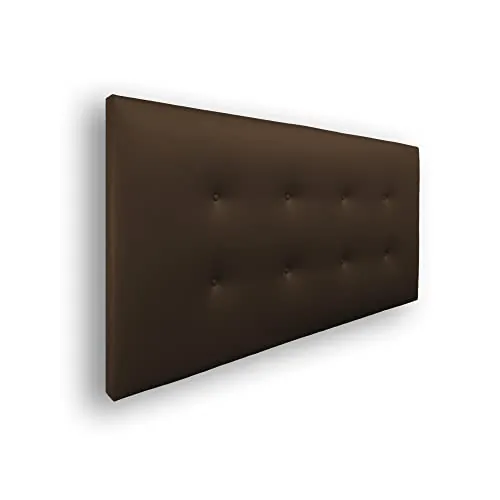 Silcar Home - Cabecero de Cama Carlo 150 Chocolate - Estructura de Madera, Tapizado en Polipiel, Diseño Moderno con Dos hileras Botones, Fácil Instalación - Polipiel Chocolate, 150 cm