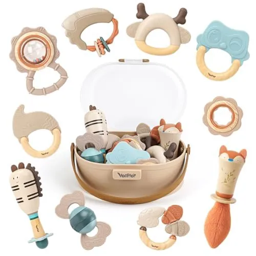 Sonajero Bebe 0-3 Meses Juguetes Montessori Bebes Juguetes Sensoriales Juguetes Bebes 6-12 Meses Juguetes Bebe 10 Piezas