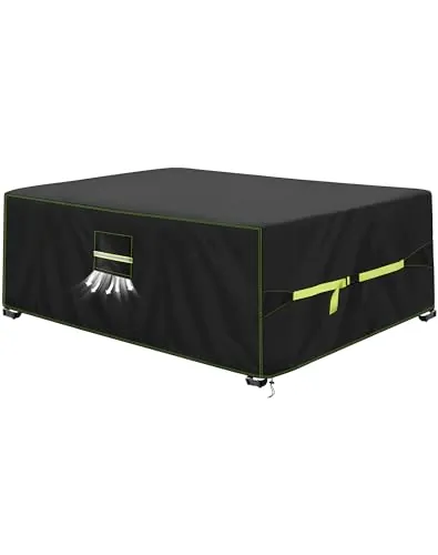 VDISRR Funda Mesa Exterior Impermeable 242x162x100cm, Tela Oxford 420D Funda Protectora Muebles de Jardin Cubre Mesa y Sillas Exterior con Salida de Aire Anti-UV, Antivento, Antipolvo
