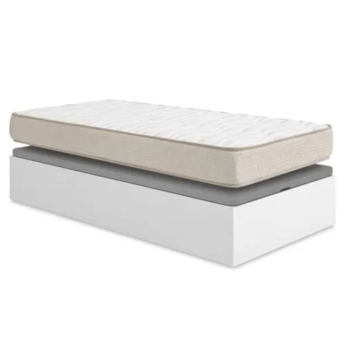 DEKIT - Pack Ahorro Juvenil Canapé abatible Nest con Colchón viscoelástico Nova Plus, 20cm de Grosor, 105 x 190 cm