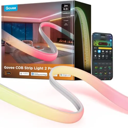 Govee COB Strip Light 2 Pro, Luces LED RGBWWIC de 2m con LuminBlend+,1080lm
