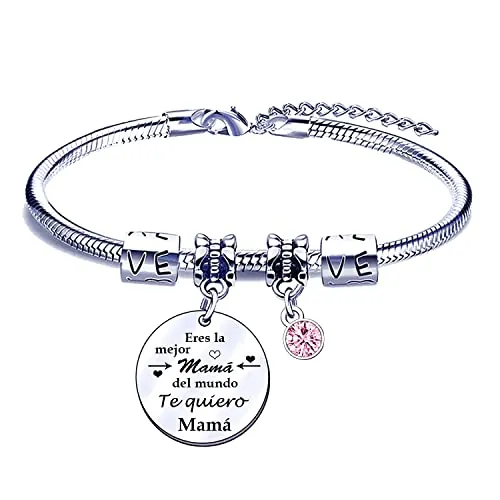FGHJK Dia de la Madre Regalos Originales Día de la Madre Regalos Dia de la Mama Pulsera de Mamá Regalo Mamá Regalo Cumpleaños Mama Acero Inoxidable (1)