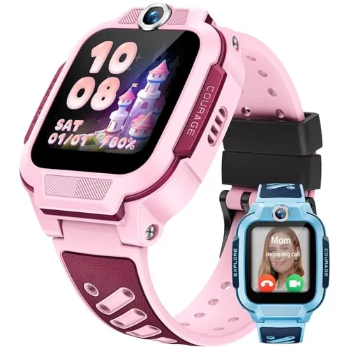 imoo Z3 Smartwatch para Niños, Llamadas 4G Video/Voz y Rastreador GPS en Tiempo Real, HD de 1.5″ Resistente al Agua hasta 20m, Control Parental y Protección de Seguridad con Kit de Accesorios(Rosa)