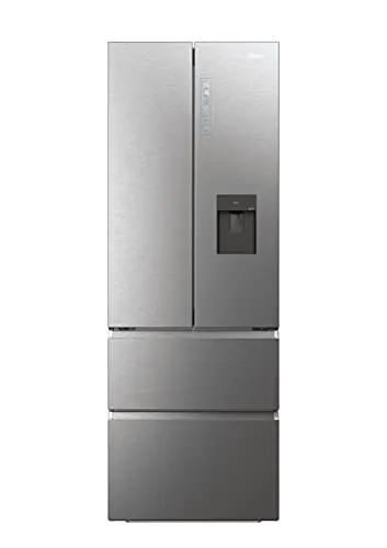 Haier FD 70 Series 7 HFW7720EWMP - Frigorífico con Dispensador de Agua, Conectividad WIFI, Puerta Francesa, Cajones Direct Access, Motor Inverter, Total No Frost, 477L, Ancho 70 cm, Alto 2 m, Inox