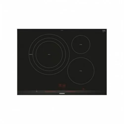 Siemens - Placa de inducción iQ300, 70 cm, función fryingSensor, powerBoost, 3 zonas, Control lightSlider, Negro, EH775LDC1E