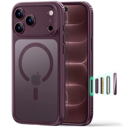 ESR Classic Hybrid Funda para iPhone 18 Pro/17 Pro, Borgoña Mate