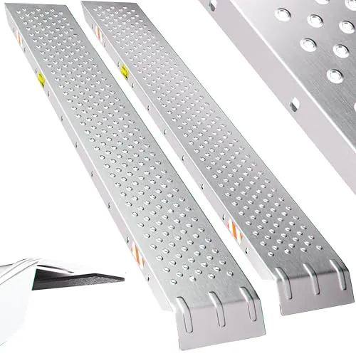 MONZANA Set 2X Rampas de Carga Plegables 160 cm Acero Galvanizado 400kg | Antideslizante, 22,5cm Ancho, Perfil L 4,5cm, Motos, Quads, Remolques, Furgonetas, Carretillas, Sillas Ruedas