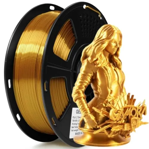 GEEETECH PLA filamento 1.75mm Seda Oro, impresora 3D Filamento PLA 1kg Carrete