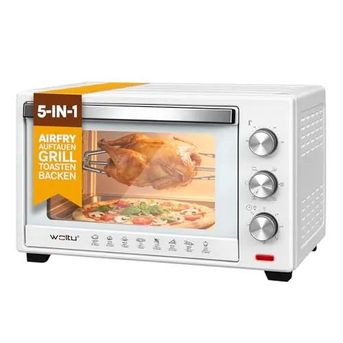 WOLTU Horno Electrico Sobremesa 32L con Parrilla, 4 Elementos Calefactores