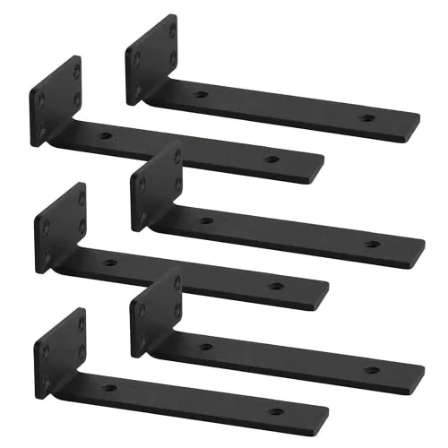 6 Piezas Soporte Estanteria Pared Escuadras Para Estanterias Negro,30cm