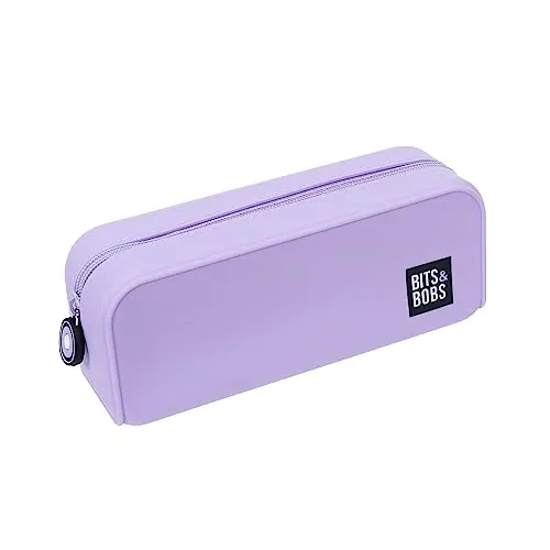 Grafoplás | Estuche de Silicona Lavanda Pastel | 20x7,5x7,5cm | Tacto Suave | Flexible | Resistente al Agua | bits&Bobs Pop Up Design | Colores Pastel