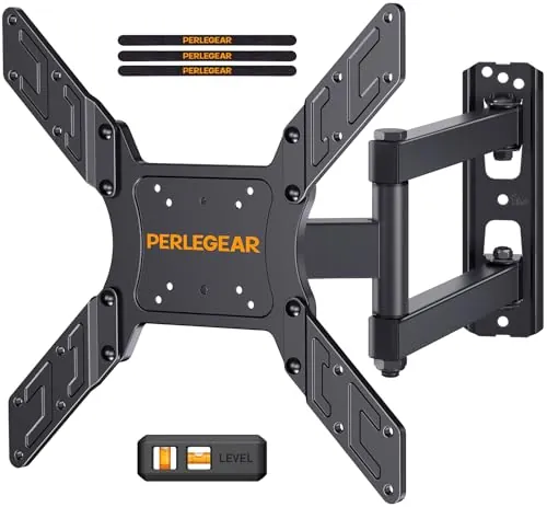 Perlegear Soporte TV de Pared Pantallas de 26-65 Pulgadas, Articulado Inclinable y Giratorio, hasta 45 kg, MAX VESA 400x400mm