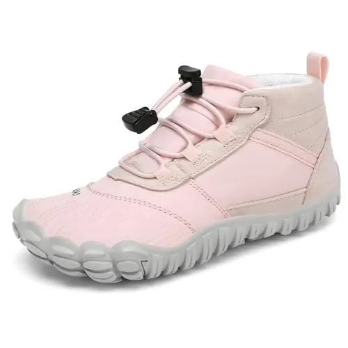 SAGUARO Barefoot Zapatillas de Trail Running Niños Niñas Zapatos de Minimalistas Descalzas Antideslizantes para Exterior Interior, Rosa, 35 EU