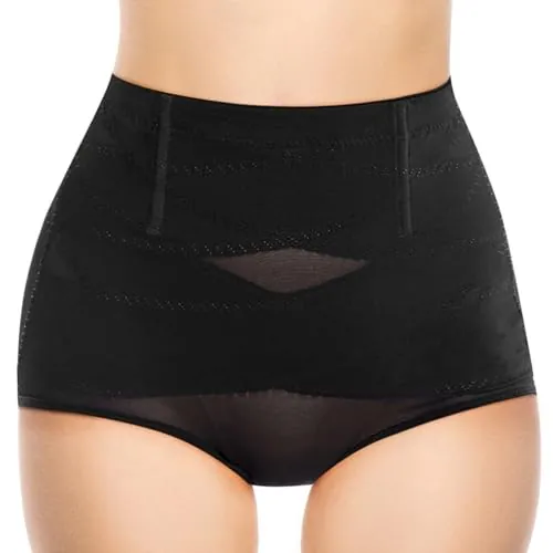 DiULi Mujer Shapewear Braguitas, Fajas Reductoras Sin Costuras, Braga Faja con Efecto Adelgazante, Invisible Abdomen, Braguitas Moldeadoras para Postparto Recuperación (Negro)
