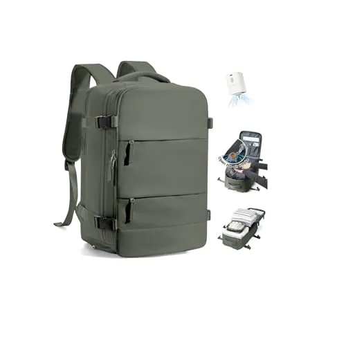 SZLX Mochila de Vacío con Bomba, Mochila Viaje Cabina Avion 40x30x20 Mujer Ryanair Equipaje de Mano 40x30x20 Vueling Wizzair, Ryanair Mochila De Viaje Tamaño Cabina Impermeable Hombres
