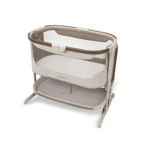 Maxi-Cosi Iora Select Cuna Colecho, 0–6 Meses (9 kg), Cuna Colecho Mecedora Plegable en 1 Paso, Colchón CloudCore 3 cm, 5 Niveles de Altura, 4 Ruedas, Fácil Deslizamiento, Elegance Truffle