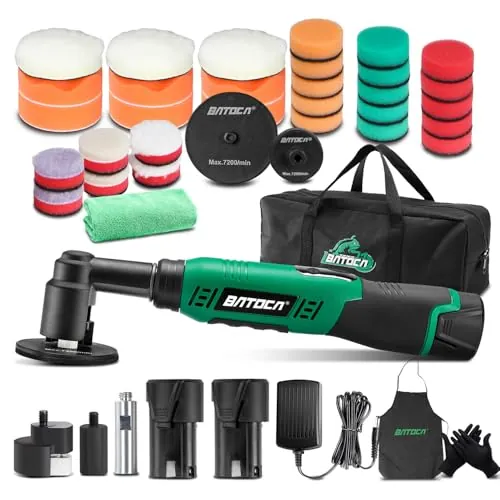 BATOCA S6 Mini Pulidora Coches,12V Bateria Pulidora para Detallar y Cuidar
