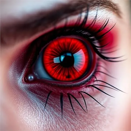 Lentes de contacto de color rojo y lentes de contacto certificados - Lentes de contacto diarios espeluznantes para Halloween y Carnaval - Sin receta - Vampiro y Drácula (rojo)