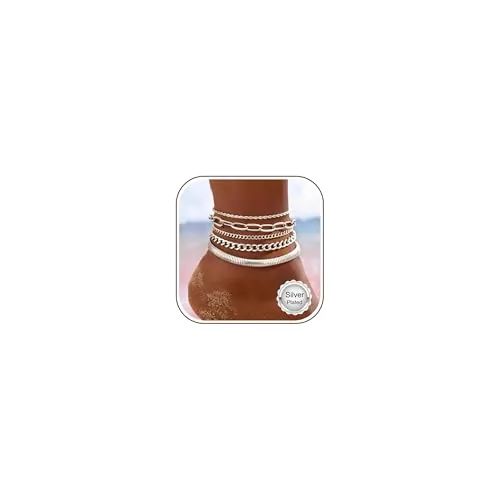 Morfetto Tobillera Pulsera Mujer Oro Chapado 14K Impermeable Pulsera Tobillera en Cubano Tenis Ajustables Tobilleras Cadena Plata Mujer Pie Playa Tobilleras Pulseras Joyería Regalo BS