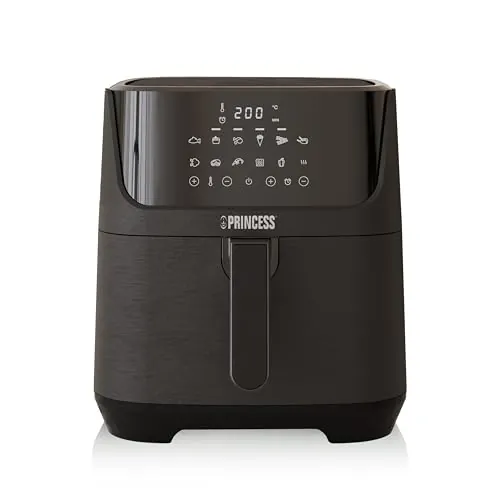 Princess Freidora sin Aceite Digital 6,5 L con Separador Extraíble, 12 Programas, Pantalla Táctil, Hasta 60% Ahorro de Energía, Cocina sin Aceite, para 1,5 kg Patatas, Negra, 182061