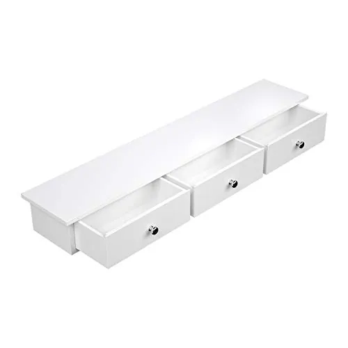 SONGMICS Estante de Pared con 3 Cajones, Carga de 15 kg, 80 x 15 x 10 cm