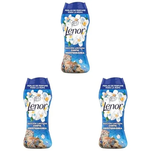 Lenor Perlas De Perfume para la Ropa, 66 Lavados (3 x 270g), Brisa Marina Y Jazmín, Edición Limitada Costa Mediterránea, Frescor Ininterrumpido Hasta 12 Semanas