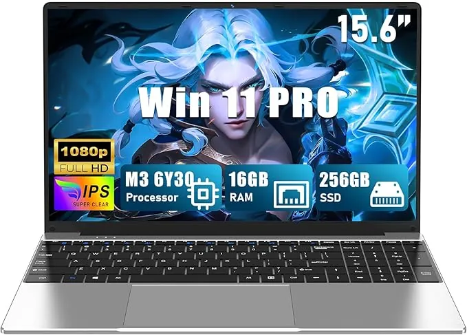 2026 Ordenador portátil 16 GB RAM 512 GB SSD 15,6 Pulgadas M3-6Y30 (0,9 a 2,2 GHz),pc portátil,FHD 1920 x 1080P,5000 mAh/38,5 WH,Tarjeta TF cámara Web Panel táctil,Estudiante/Profesional