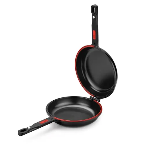 BRA Dupla Premiere Sartén Doble para Tortilla de Patatas, 26 cm de Diámetro, Aluminio Fundido, Triple Capa Antiadherente, 100% sin PFOA, Para todo Tipo de Cocinas