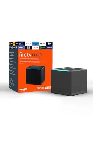 Amazon Fire TV Cube (Última generación) | Reproductor multimedia en streaming con control por voz a través de Alexa, Wi-Fi 6E y Ultra HD 4K, encuentra series más rápido con Alexa+
