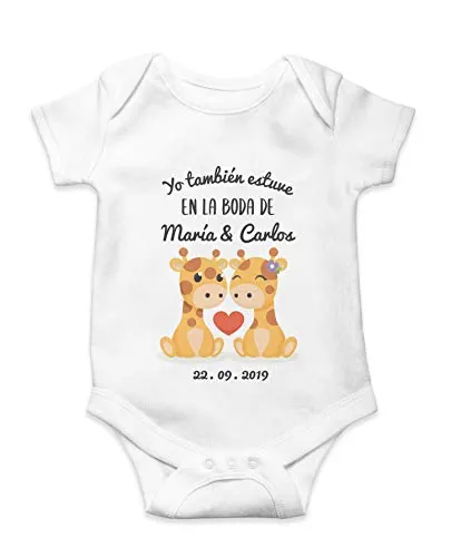 Always Body Bebé Personalizado Jirafas Detalle Boda Regalo