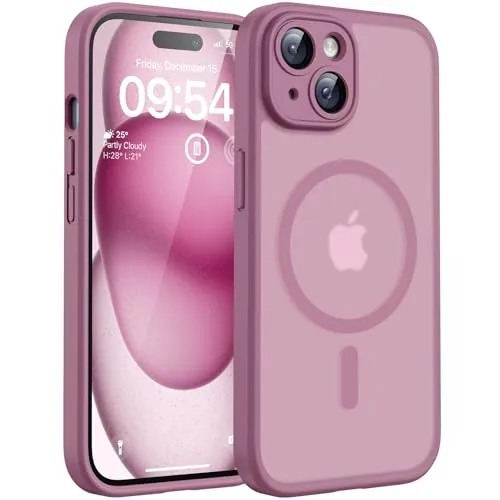 TOCOL Funda para iPhone 15 (6,1"), Compatible con MagSafe, Rosa Palo