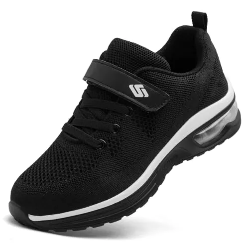 Unitysow Zapatillas Casual para Niño Moda Zapatillas Deportivas Outdoor Atléticos Calzados de Running Zapatos de Tenis Transpirables Sneakers,Negro,33 EU