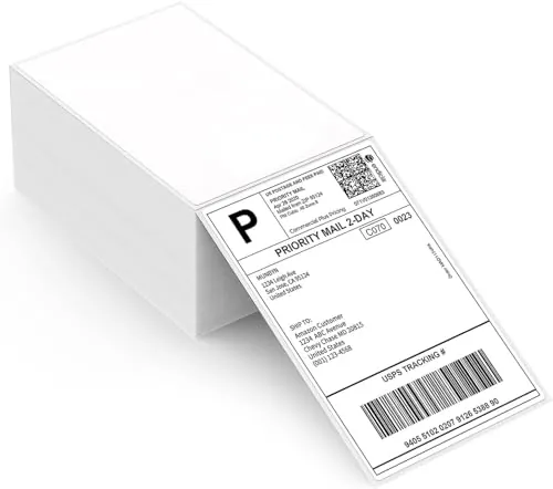MUNBYN Etiquetas Térmicas Directas 4x6, Etiquetas Adhesivas de Envío, Etiquetas Térmicas Adhesivas Compatible con Amazon, Correos, SEUR, Calidad Comercial, Sin BPA, 500 Etiquetas/Fajo.