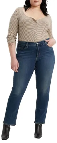 Levi's 314 Shaping Straight Vaqueros, Zealous Blue, 32W / 32L Mujer