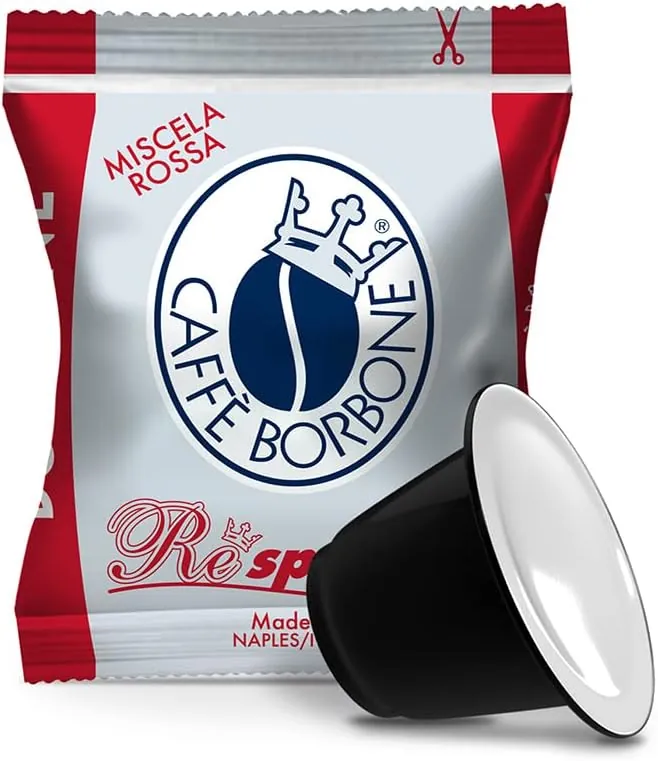 Caffè Borbone Respresso, Mezcla de Café Roja - 100 Cápsulas -Compatibles con Máquinas de Café Nespresso®* para uso doméstico