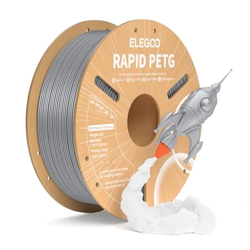 ELEGOO Filamento PETG Rápido 1.75 1KG Plata