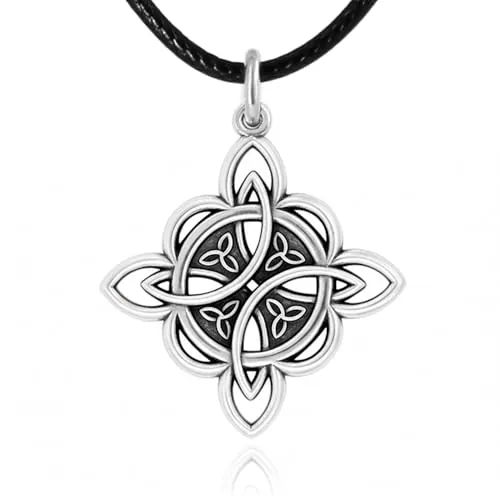 Collar Nudo de Bruja realista de 32mm en plata - Es un poderoso amuleto capaz de crear y repeler hechizos