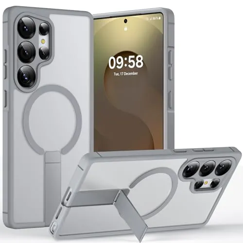 TOCOL Funda magnética para Samsung Galaxy S25 Ultra con Soporte, protección Completa Mejorada de la cámara, Compatible con Magsafe, protección contra caídas para Samsung Galaxy S25 Ultra de 6.9
