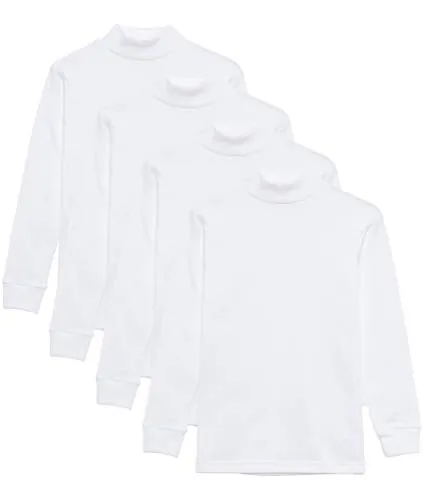Camiseta termica Interior niño Cuello Medio Alto Semi Cisne niño Manga Larga Colores Lisos (Pack Blanco, 12 años)