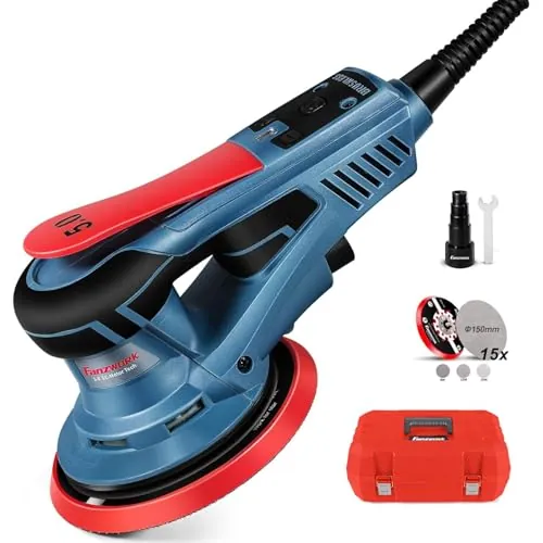 FANZWORK Lijadora Rotorbital 150 mm, 350W, Motor sin escobillas
