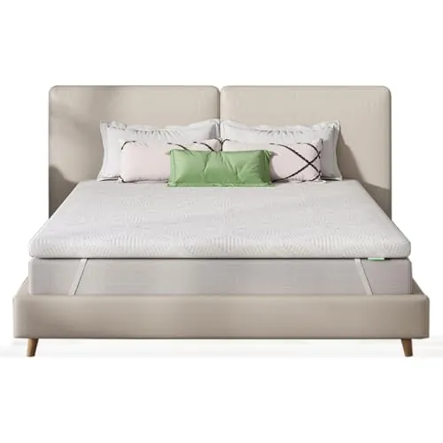 Novilla - Cubrecolchón (150 x 200 cm, espuma con memoria de gel de espesor, 7,5 cm, con diseño antideslizante y certificación de seguridad, sin olor, funda lavable