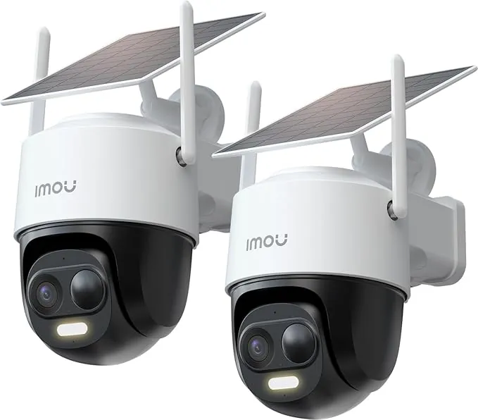 Imou 2K Cámara Vigilancia WiFi Exterior Solar 2-Pack, Cámara Sin Cable de Batería Duración de 365 Días de 5000mAh, Visión Nocturna en Color, Detección de Humana, Cell PT 2C