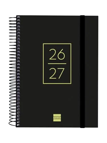 Finocam Secundaria Agenda Curso 2026 2027 Diaria| Negro · Español | 1 Día Página. Septiembre 2026 Junio 2027 (curso lectivo) + Julio y Agosto resumidos. Agenda escolar
